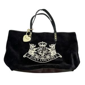 Rare Vintage Juicy Couture Daydreamer Bag Y2K Royal Dog Rhinestone Heart Charm